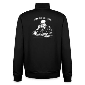 Husserl Coffee Study - Unisex Organic Zip Sweatshirt by Stanley/Stella - black - Back - AI Model Male 185 light (185cm)