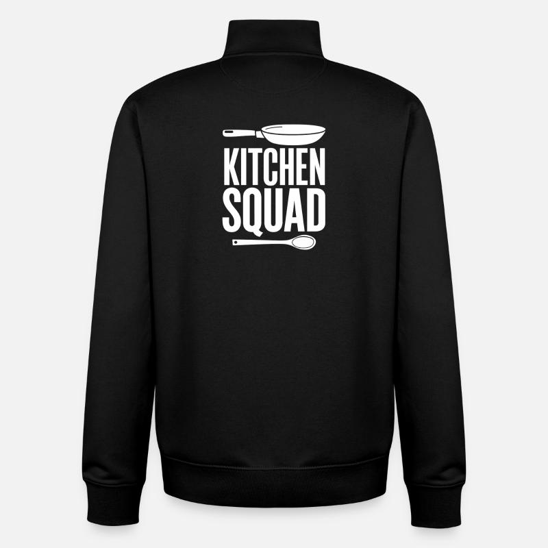 Kitchen Squad Kochteam Pfanne Kochlöffel - Unisex Organic Zip Sweatshirt von Stanley/Stella - Schwarz