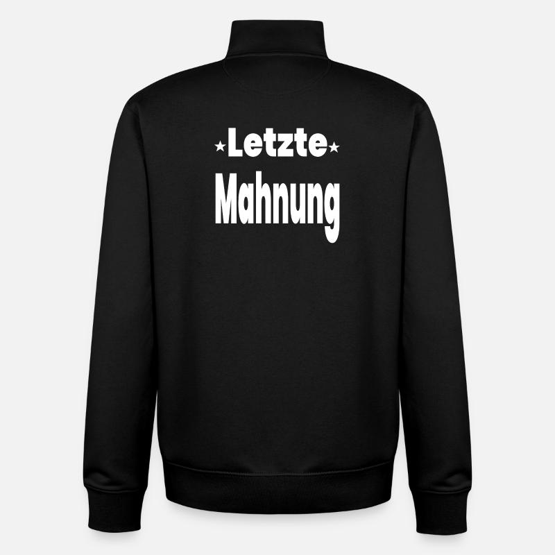 Mahnung - Unisex Organic Zip Sweatshirt von Stanley/Stella - Schwarz