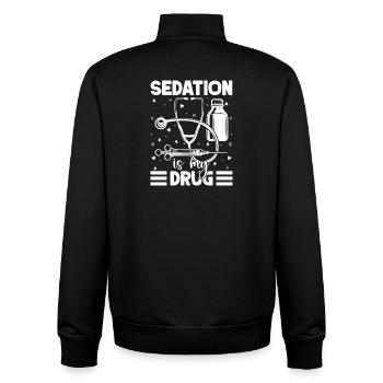 Anesthesiologist Sedation Drug Anesthesia - Unisex Organic Zip Sweatshirt von Stanley/Stella - Schwarz - Hinten - AI Model Male 185 light (185cm)