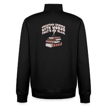 Echos durch Worte Slam-Stack - Unisex Organic Zip Sweatshirt von Stanley/Stella - Schwarz - Hinten - AI Model Male 185 light (185cm)