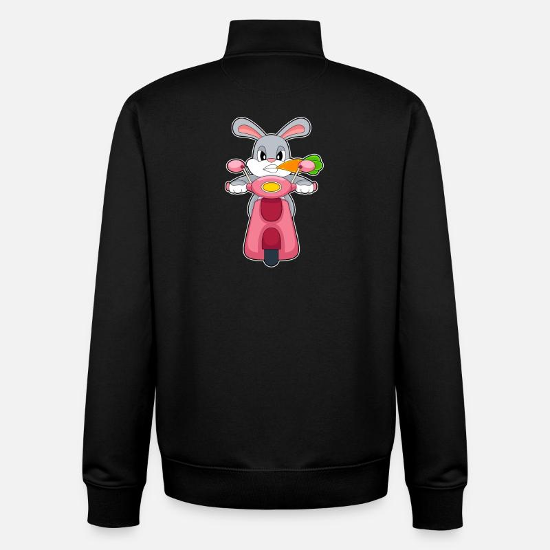 Hase Motorroller - Unisex Organic Zip Sweatshirt von Stanley/Stella - Schwarz