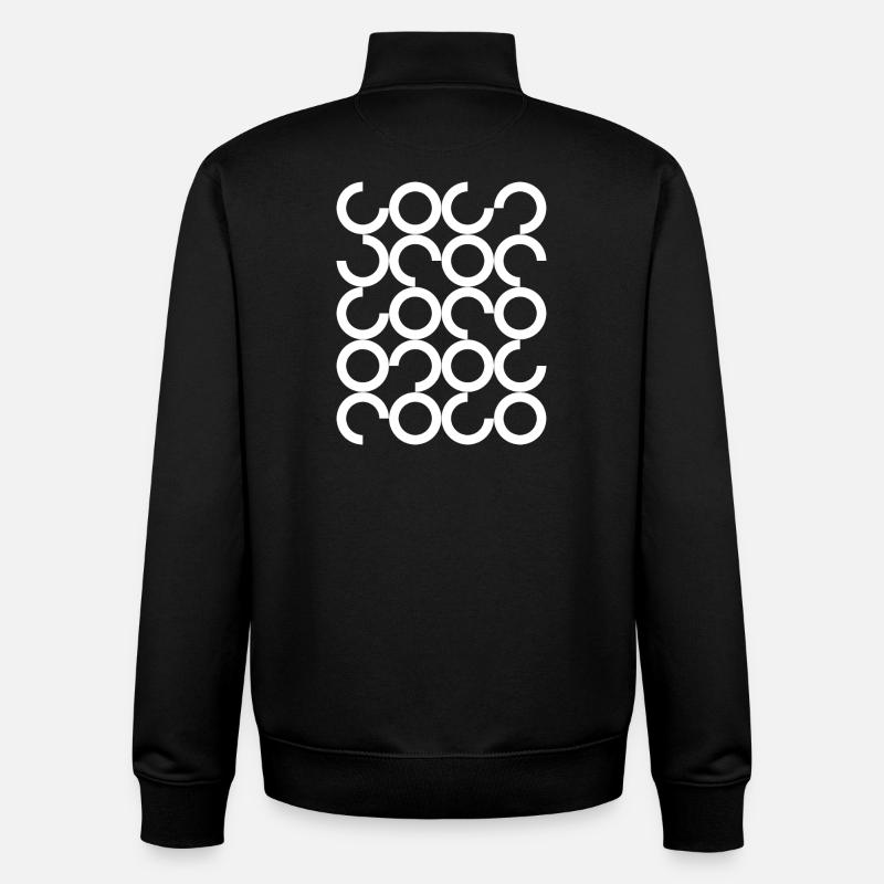 Ineinandergreifende Kreiskettenmuster - Unisex Organic Zip Sweatshirt von Stanley/Stella - Schwarz