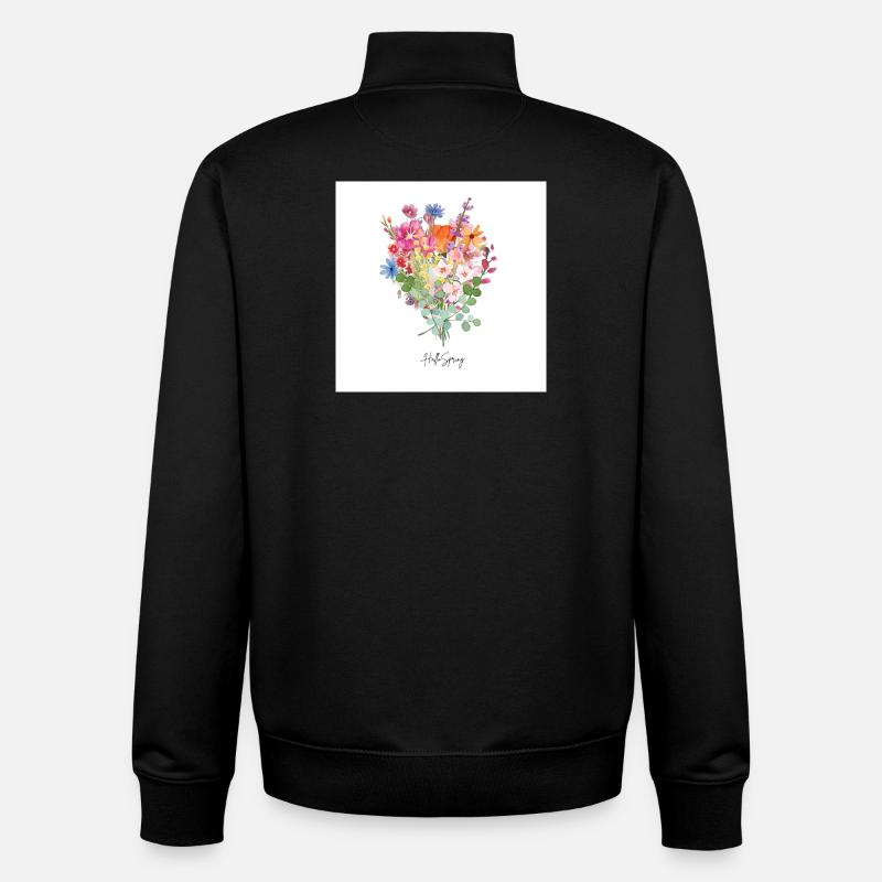 Hello Spring - Unisex Organic Zip Sweatshirt von Stanley/Stella - Schwarz