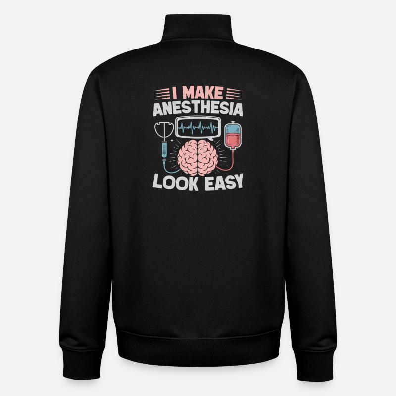 Anesthesiologist Look Easy Anesthesia - Unisex Organic Zip Sweatshirt von Stanley/Stella - Schwarz
