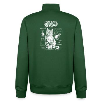 Dictions de chats de physique Blague de maths Cadeau de physique - Sweat zippé unisexe en coton bio Stanley/Stella - vert bouteille - Dos - AI Model Male 185 dark (185cm)