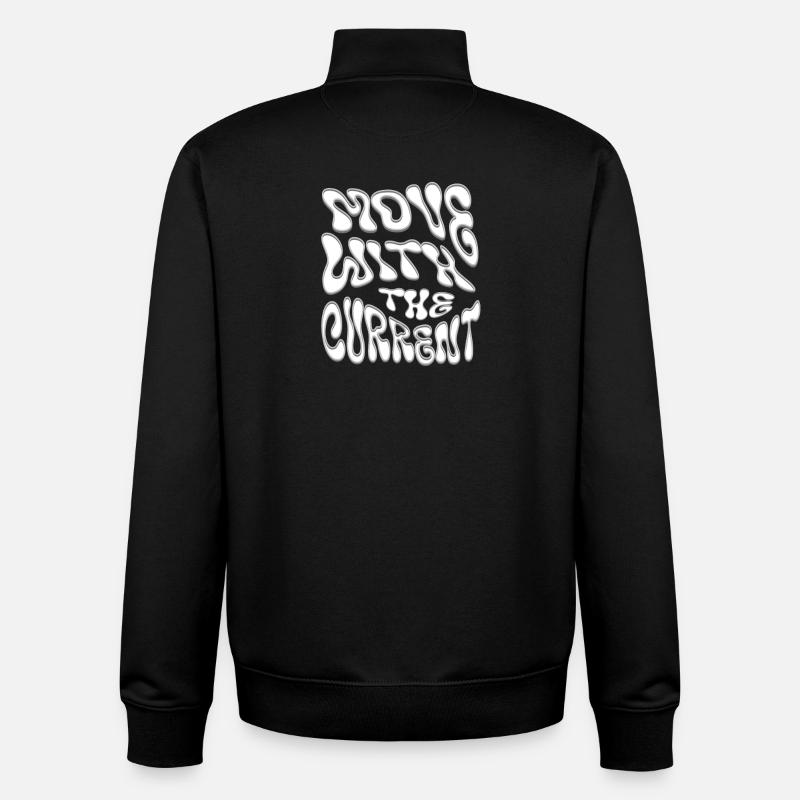 Évoluer avec le courant - Sweat zippé unisexe en coton bio Stanley/Stella - noir