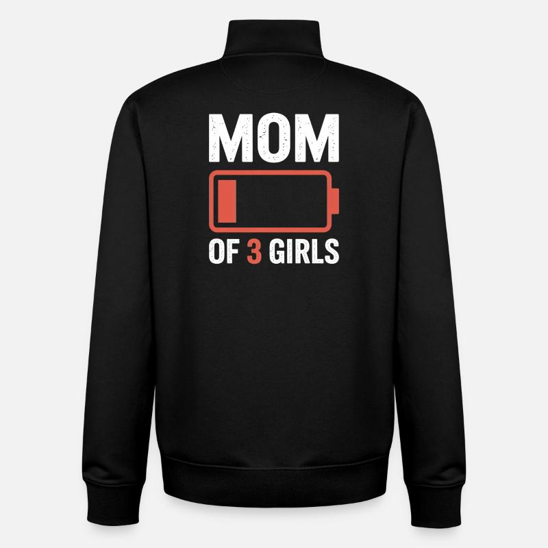 T-shirt Battery de 3 filles - Sweat zippé unisexe en coton bio Stanley/Stella - noir