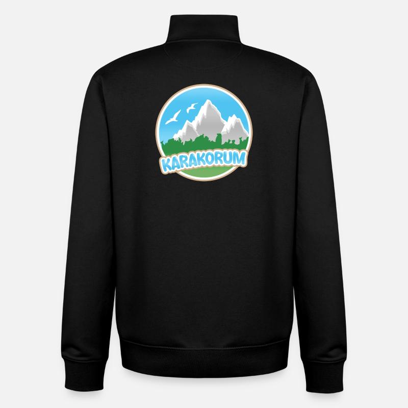 Le mont Karakoram - Sweat zippé unisexe en coton bio Stanley/Stella - noir