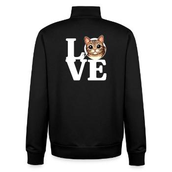 J’ADORE Chat tigré Amoureux des chats Drôle - Sweat zippé unisexe en coton bio Stanley/Stella - noir - Dos - AI Model Male 185 light (185cm)