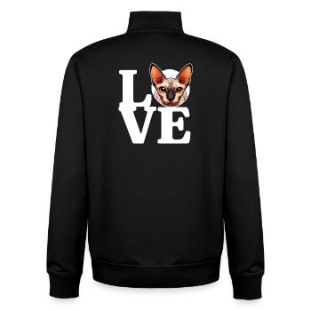 LIEBE Canadian Sphynx Cat Cat Lover Lustig - Unisex Organic Zip Sweatshirt von Stanley/Stella - Schwarz - Hinten - AI Model Male 185 light (185cm)