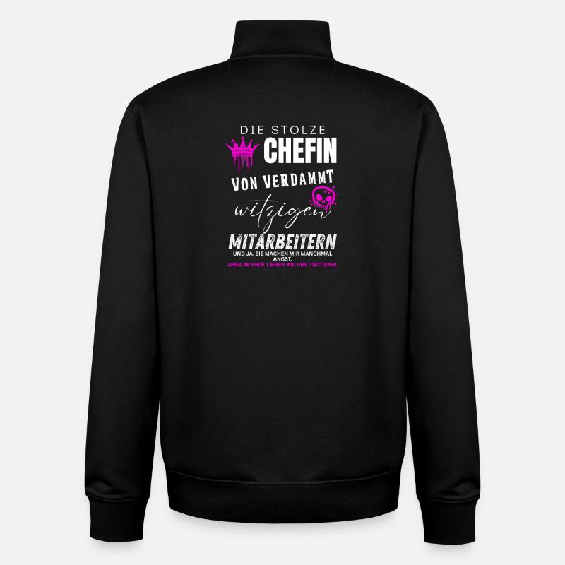 Fier patron d’employés sacrément drôles - Sweat zippé unisexe en coton bio Stanley/Stella - noir