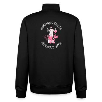 Humaning Failed – Mermaid Now Saying - Unisex Organic Zip Sweatshirt by Stanley/Stella - black - Back - AI Model Male 185 light (185cm)