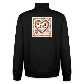 Patchwork Herz mit Garnen - Unisex Organic Zip Sweatshirt von Stanley/Stella - Schwarz - Hinten - AI Model Male 185 light (185cm)