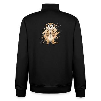 Caricature de Suricate Douteuse - Sweat zippé unisexe en coton bio Stanley/Stella - noir - Dos - AI Model Male 185 light (185cm)