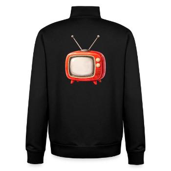 Retro Fernseher Illustration  - Unisex Organic Zip Sweatshirt von Stanley/Stella - Schwarz - Hinten - AI Model Male 185 light (185cm)