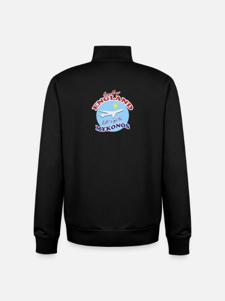 Goodbye England Let´s go to Mykonos - Unisex Organic Zip Sweatshirt by Stanley/Stella - black