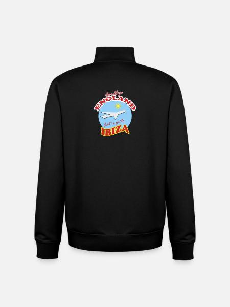 Farvel England Lad os tage til Ibiza - Stanley/Stella unisex sweatshirt med lynlås i økologisk - sort