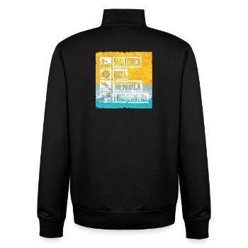 Balearic Islands Retro Stamp - Unisex Organic Zip Sweatshirt by Stanley/Stella - black - Back - AI Model Male 185 light (185cm)
