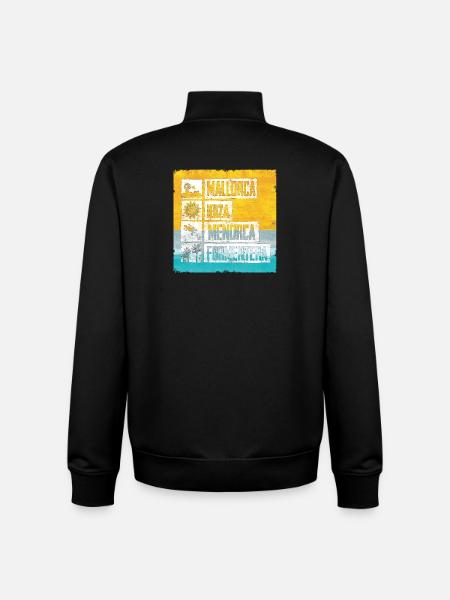 Balearic Islands Retro Stamp - Unisex Organic Zip Sweatshirt by Stanley/Stella - black