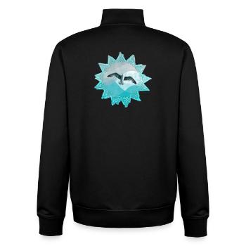Sea Call Sailing Bird Mandala - Unisex Organic Zip Sweatshirt by Stanley/Stella - black - Back - AI Model Male 185 light (185cm)