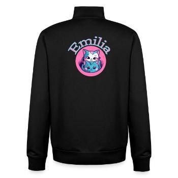 Emilia Cat Duet - Unisex Organic Zip Sweatshirt by Stanley/Stella - black - Back - AI Model Male 185 light (185cm)