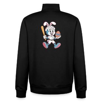 Hoppelhase mit Osterei - Unisex Organic Zip Sweatshirt von Stanley/Stella - Schwarz - Hinten - AI Model Male 185 light (185cm)