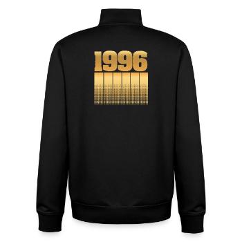 1996 - Unisex Organic Zip Sweatshirt by Stanley/Stella - black - Back - AI Model Male 185 light (185cm)
