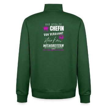 Fier patron d’employés très forts - Sweat zippé unisexe en coton bio Stanley/Stella - vert bouteille - Dos - AI Model Male 185 dark (185cm)