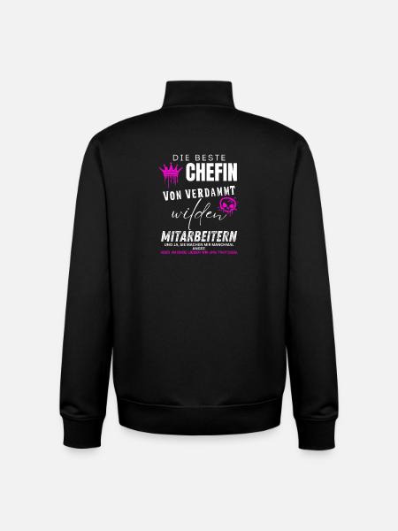 beste Chefin von verdammt wilden Mitarbeitern - Unisex Organic Zip Sweatshirt by Stanley/Stella - black