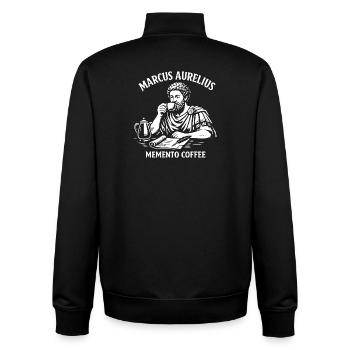 Marcus Aurelius Memento Coffee - Unisex Organic Zip Sweatshirt by Stanley/Stella - black - Back - AI Model Male 185 light (185cm)
