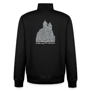 Noms de rues de Quedlinburg (Typo-3D-Edition) - Sweat zippé unisexe en coton bio Stanley/Stella - noir - Dos - AI Model Male 185 light (185cm)