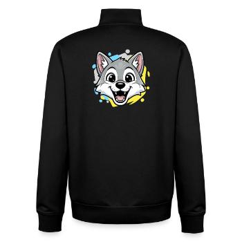 Wolf Kopf Cartoon Art - Unisex Organic Zip Sweatshirt von Stanley/Stella - Schwarz - Hinten - AI Model Male 185 light (185cm)