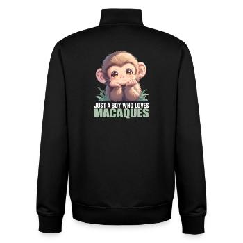 Macaque Macaque - Unisex Organic Zip Sweatshirt by Stanley/Stella - black - Back - AI Model Male 185 light (185cm)