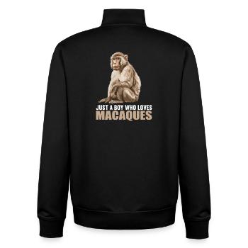 Macaque Macaque - Unisex Organic Zip Sweatshirt by Stanley/Stella - black - Back - AI Model Male 185 light (185cm)