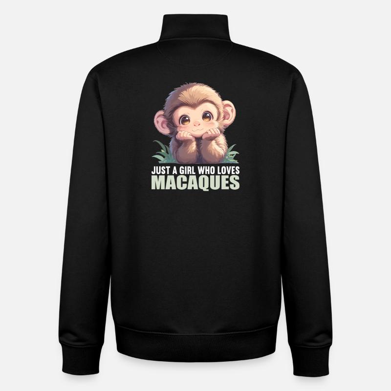 Macaque Macaque - Unisex Organic Zip Sweatshirt by Stanley/Stella - black