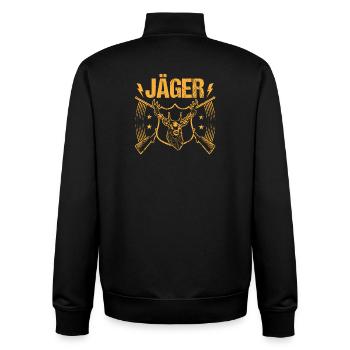 Hunting Hunting Huntsman Hunters - Unisex Organic Zip Sweatshirt by Stanley/Stella - black - Back - AI Model Male 185 light (185cm)