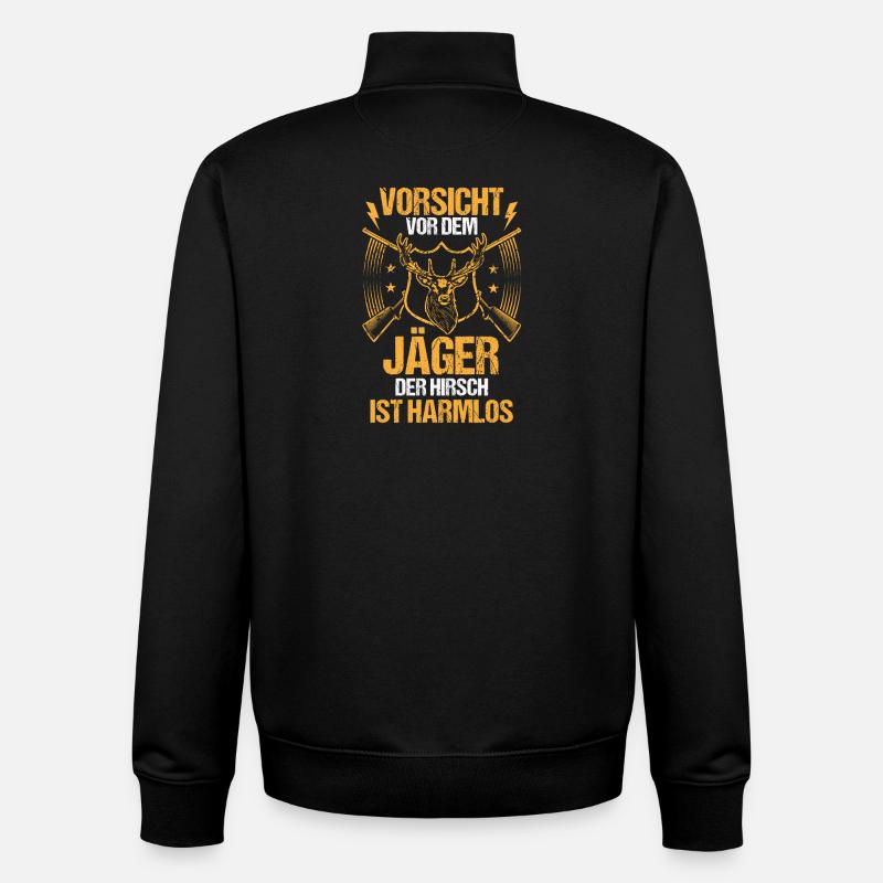 Chasse Chasse Chasseurs Chasseurs - Sweat zippé unisexe en coton bio Stanley/Stella - noir