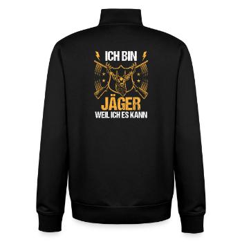 Hunting Hunting Huntsman Hunters - Unisex Organic Zip Sweatshirt by Stanley/Stella - black - Back - AI Model Male 185 light (185cm)