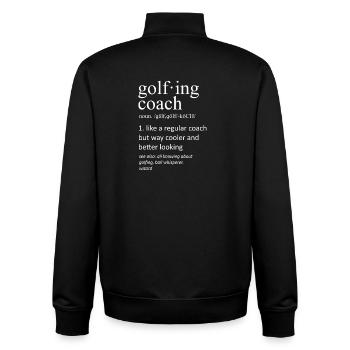 Lustiger Golftrainer Definition Substantiv-Slogan - Unisex Organic Zip Sweatshirt von Stanley/Stella - Schwarz - Hinten - AI Model Male 185 light (185cm)