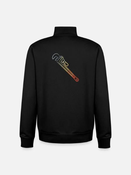 Water Pipe Wrench Retro Look - Unisex Organic Zip Sweatshirt by Stanley/Stella - black