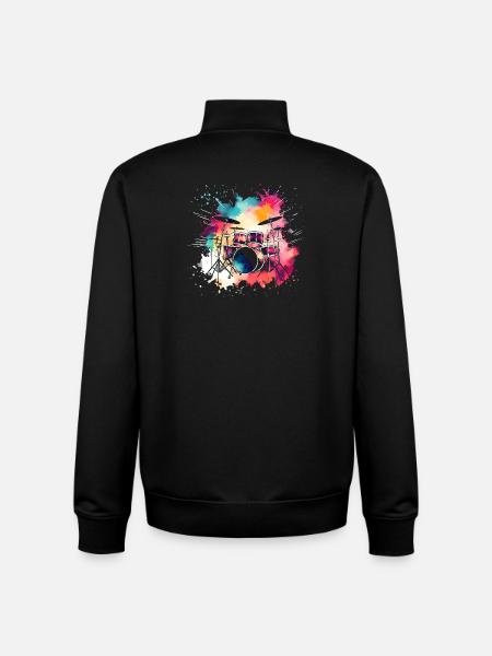 Schlagzeug Bunt - Unisex Organic Zip Sweatshirt von Stanley/Stella - Schwarz