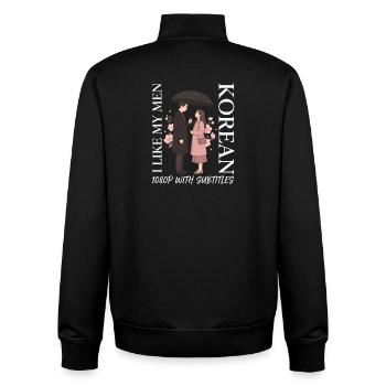 K-Drama Merchandise Korean K-Pop Drama - Unisex Organic Zip Sweatshirt by Stanley/Stella - black - Back - AI Model Male 185 light (185cm)