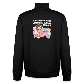 K-Drama Merchandise Korean K-Pop Drama - Unisex Organic Zip Sweatshirt by Stanley/Stella - black - Back - AI Model Male 185 light (185cm)