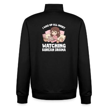 K-Drama Merchandise Korean K-Pop Drama - Unisex Organic Zip Sweatshirt by Stanley/Stella - black - Back - AI Model Male 185 light (185cm)