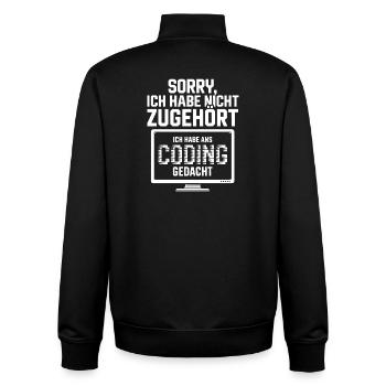 Sorry, ich habe nicht zugehört Coding - Unisex Organic Zip Sweatshirt von Stanley/Stella - Schwarz - Hinten - AI Model Male 185 light (185cm)