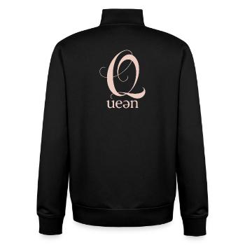 Police monogramme Q Queen - Sweat zippé unisexe en coton bio Stanley/Stella - noir - Dos - AI Model Male 185 light (185cm)