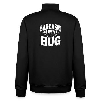 Le sarcasme, c’est comme ça que je fais un câlin - Sweat zippé unisexe en coton bio Stanley/Stella - noir - Dos - AI Model Male 185 light (185cm)