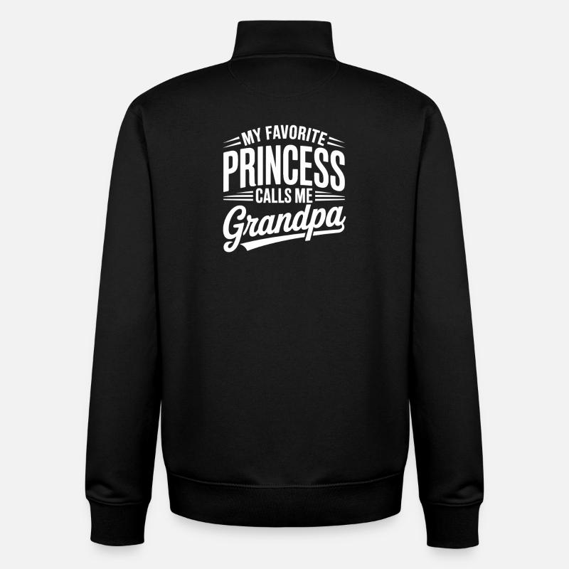 Ma princesse préférée m’appelle grand-père - Sweat zippé unisexe en coton bio Stanley/Stella - noir