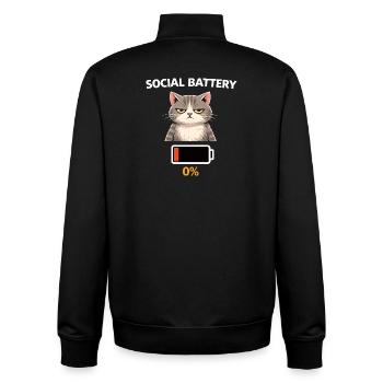 Katze mit niedriger Sozialbatterie - Unisex Organic Zip Sweatshirt von Stanley/Stella - Schwarz - Hinten - AI Model Male 185 light (185cm)